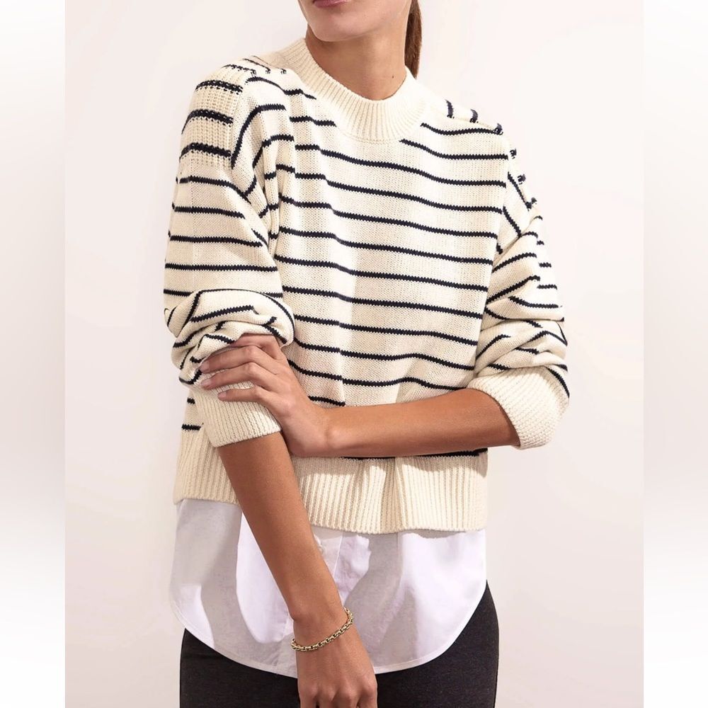 Industry Striped Cream Black Sweater Women’s Small